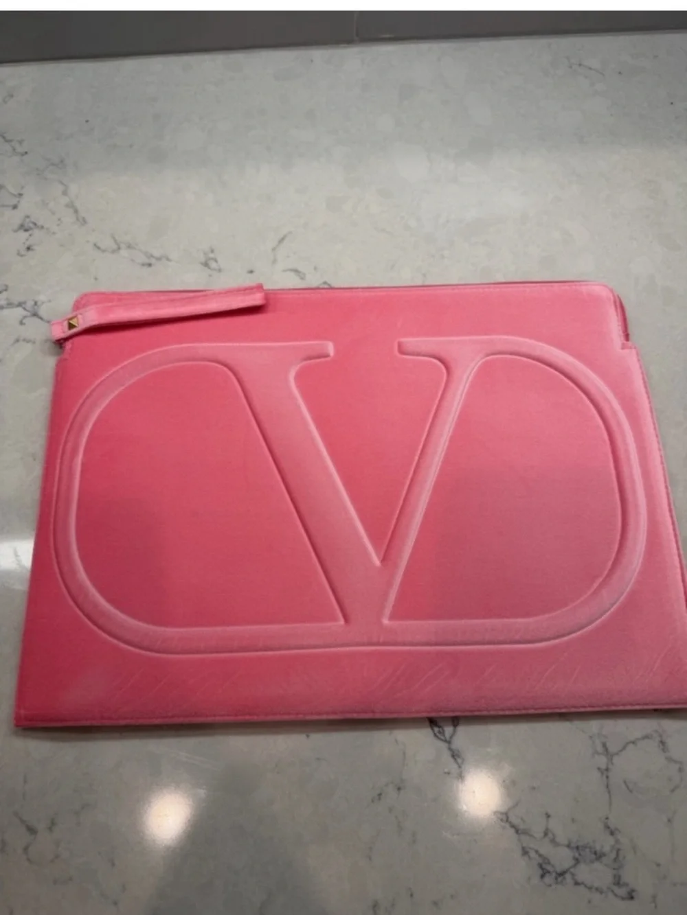 Valentino Pink Embossed V Velvet 13inch laptop case